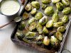 Garlic-Roasted Brussels Sprouts with Mustard Sauce