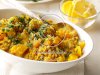 Golden Beet Curry Risotto with Crispy Beet Greens