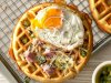 Savory Waffles with Asparagus, Gruyere and Onion