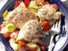 Roasted Chicken Thighs with Peppers & Potatoes