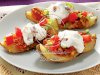 Grilled Potato Skins with Creamy Topping