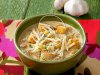 Crouton-Topped Garlic Soup for Two