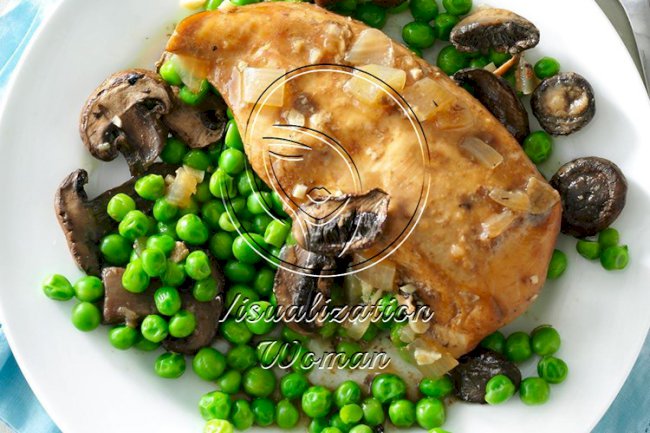 Pressure-Cooker Mushroom Chicken and Peas