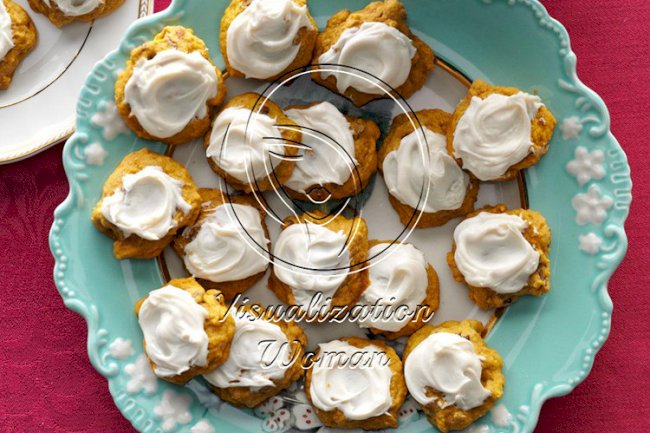 Pumpkin Cookies with Penuche Frosting