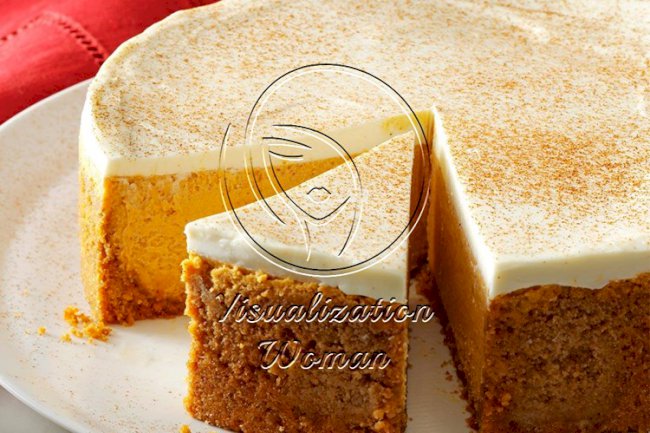 Pumpkin Cheesecake with Sour Cream Topping