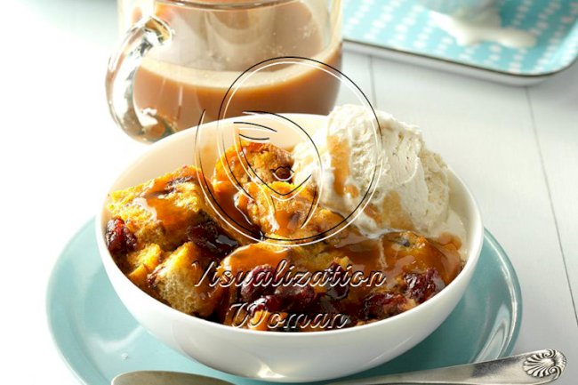 Pumpkin Cranberry Bread Pudding