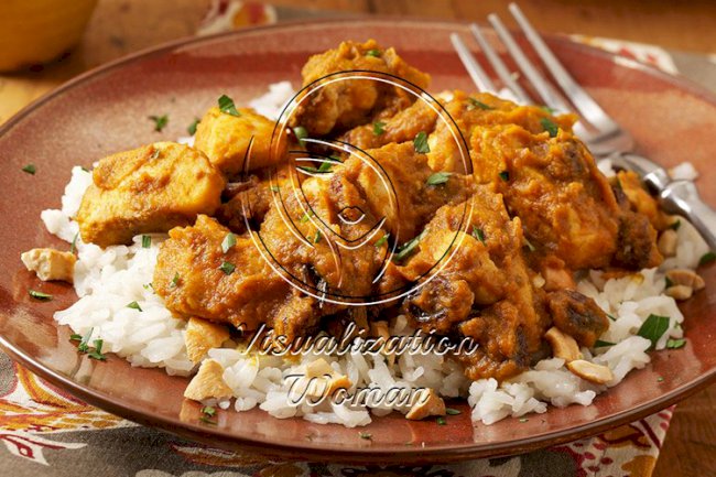 Pumpkin-Curry Chicken over Cashew Rice