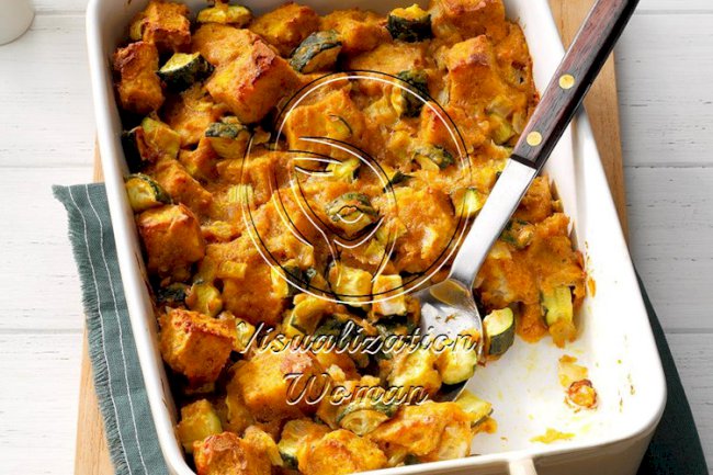 Savory Zucchini Bread Pudding
