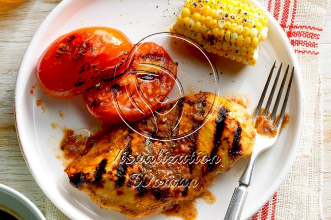 Grilled Basil Chicken and Tomatoes