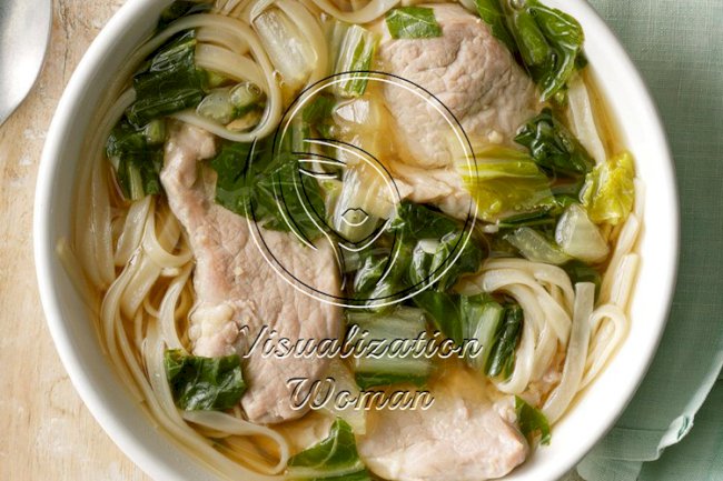 Pork & Bok Choy Udon Soup