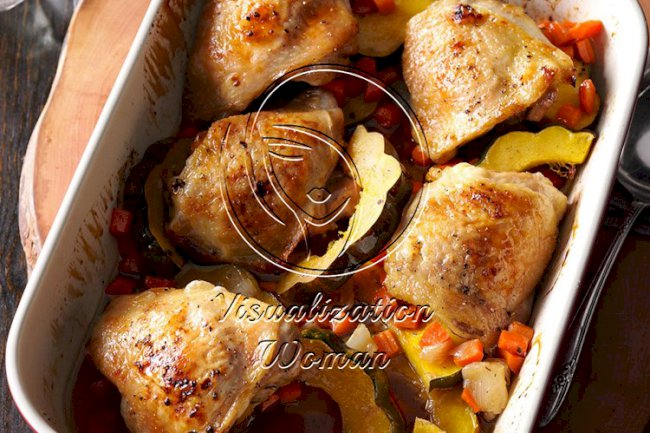 Maple-Roasted Chicken & Acorn Squash