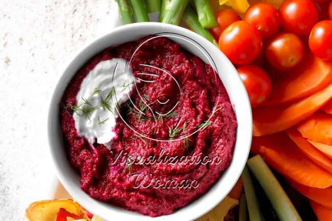Roasted Beetroot and Garlic Hummus