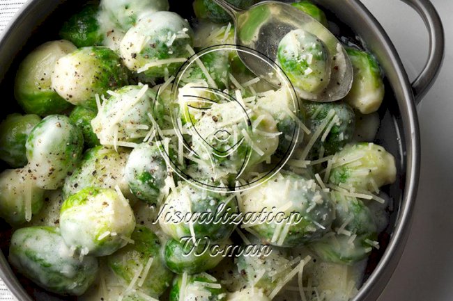 Brussels Sprouts in Rosemary Cream Sauce