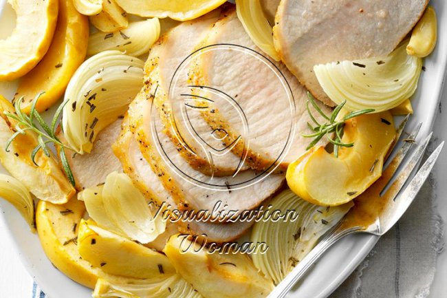 Roast Pork with Apples & Onions