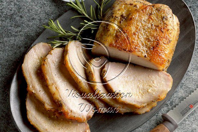 Roast Pork Loin with Rosemary Applesauce