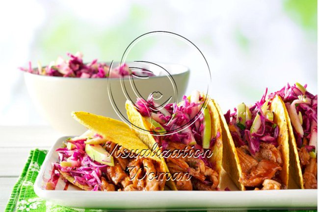 Barbecue Pork Tacos with Apple Slaw