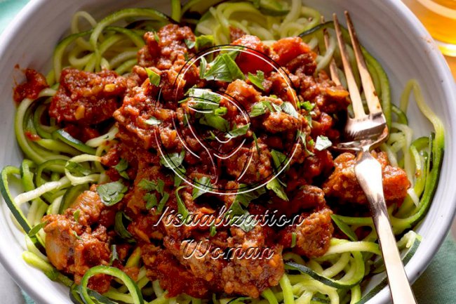 Arrabbiata Sauce with Zucchini Noodles