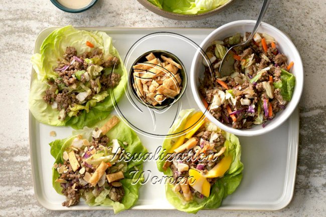 Indian-Spiced Beefy Lettuce Wraps