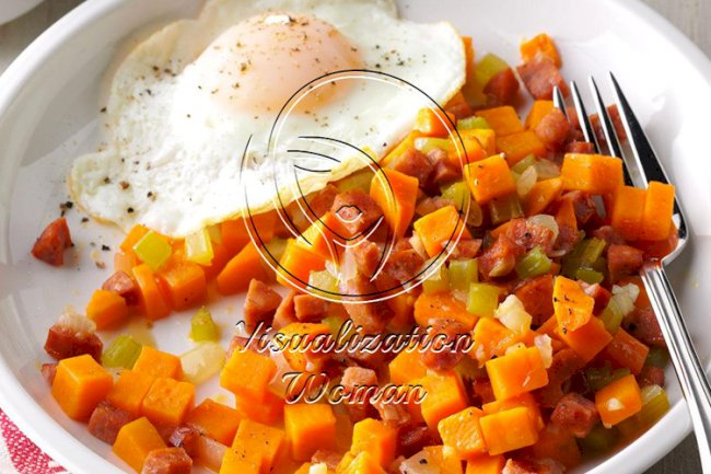 Sweet Potato & Andouille Hash