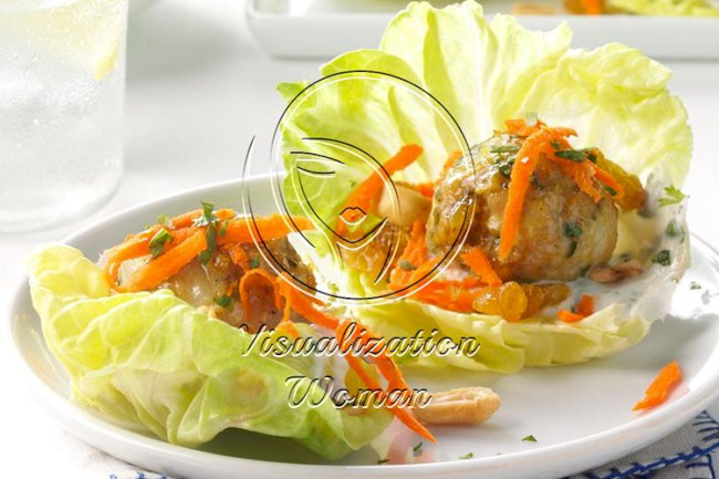 Pressure-Cooker Curried Chicken Meatball Wraps