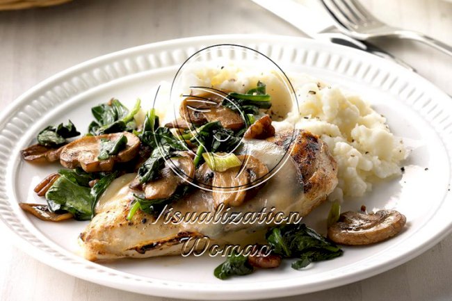 Spinach and Mushroom Smothered Chicken