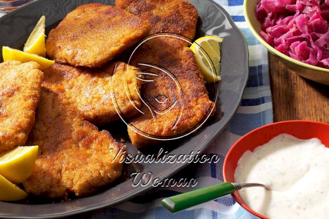 Pork Schnitzel with Dill Sauce