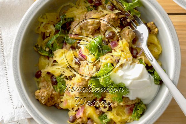 Beef and Black Bean Spaghetti Squash