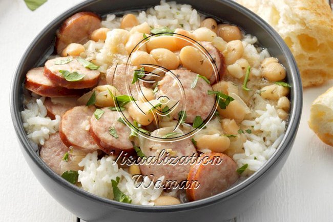Pressure-Cooker Smoked Sausage and White Beans