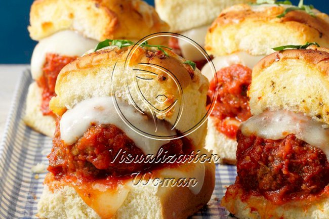Cheesy Meatball Sliders