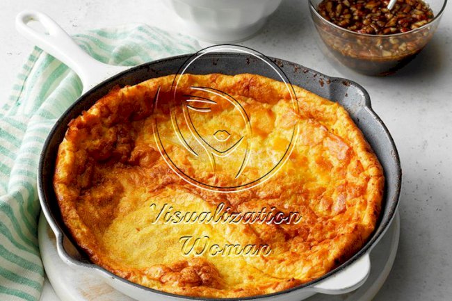 Sweet Potato Dutch Baby with Praline Syrup