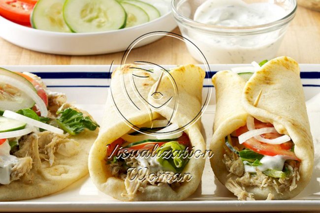 Pressure-Cooker Shredded Chicken Gyros