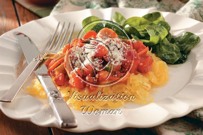 Spaghetti Squash with Red Sauce
