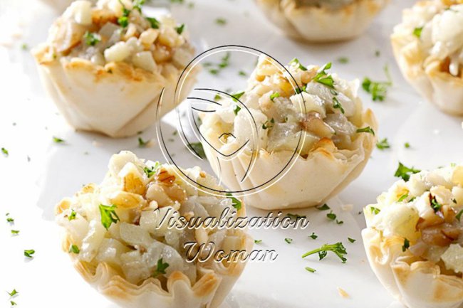 Apple-Nut Blue Cheese Tartlets
