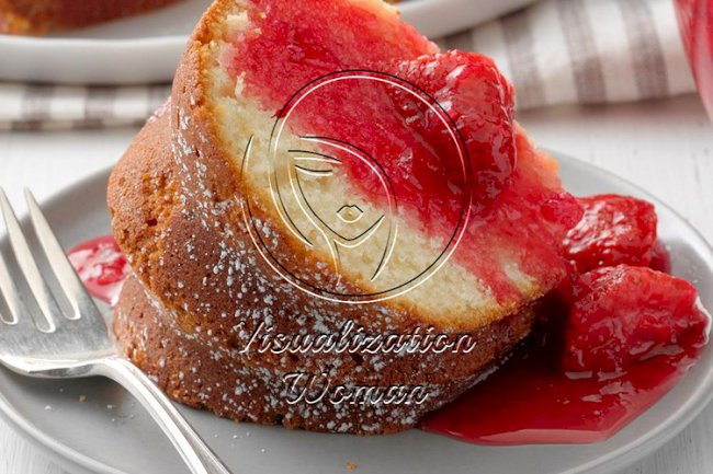 Lemon Rhubarb Tube Cake