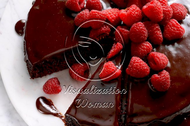 Ganache-Topped Chocolate Cake