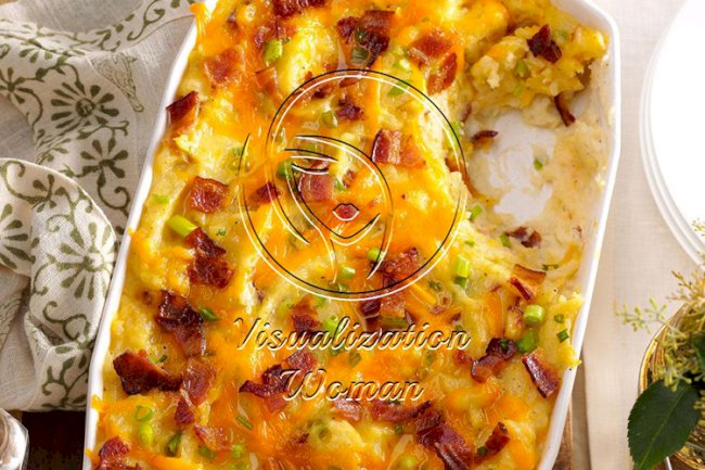 Twice-Baked Cheddar Potato Casserole