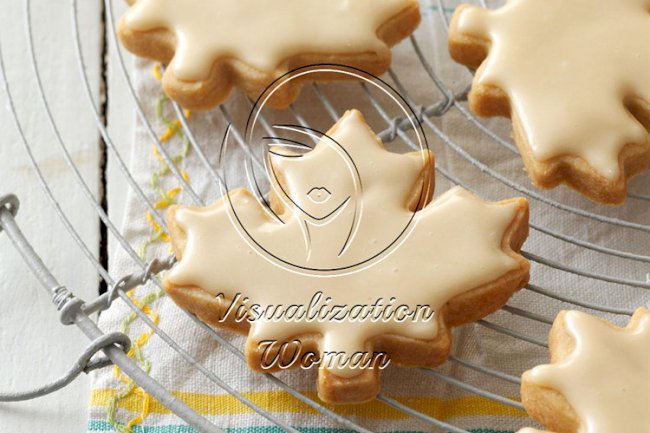 Glazed Maple Shortbread Cookies