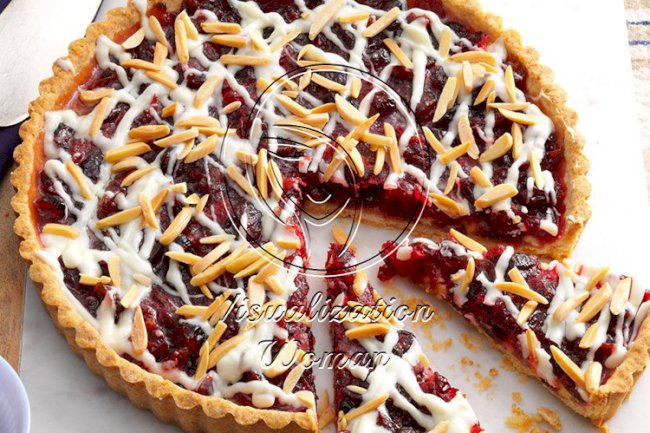 White Chocolate Cranberry Almond Tart