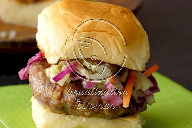 Maple Sausage Sliders with Slaw