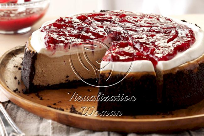 Cranberry Mocha Cheesecake