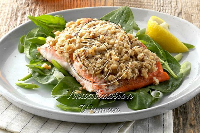 Walnut and Oat-Crusted Salmon