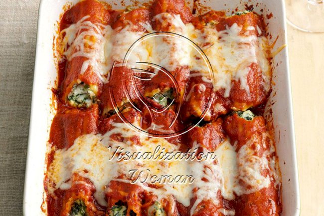 Make-Ahead Spinach Manicotti