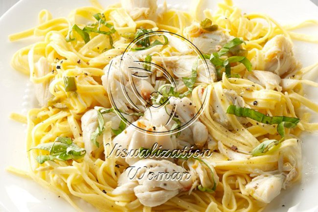 Basil-Lemon Crab Linguine