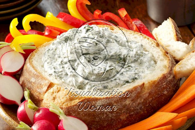 Spinach Dip in a Bread Bowl