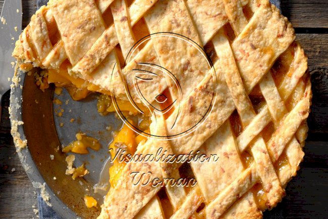 Peach, Green Chile and Cheddar Pie