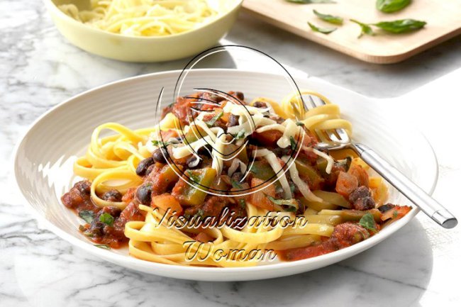 Fettuccine with Black Bean Sauce