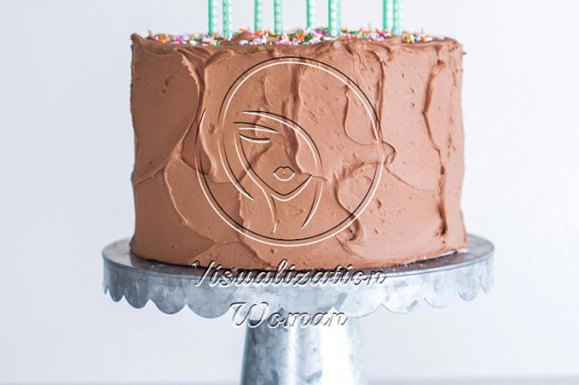 Confetti Birthday Cake with Chocolate Buttercream