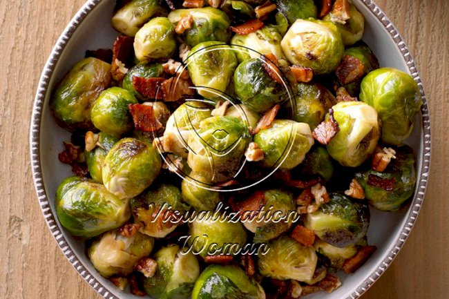 Maple & Bacon Glazed Brussels Sprouts