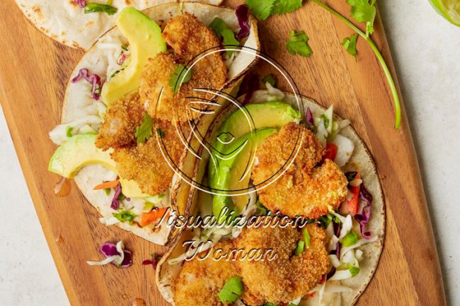 Popcorn Shrimp Tacos with Cabbage Slaw