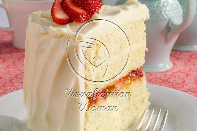 Vanilla Bean Cake with White Chocolate Ganache